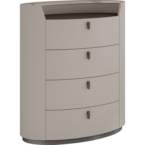 Madrid Chest in Grey Finish & Brown Metal Lacquer
